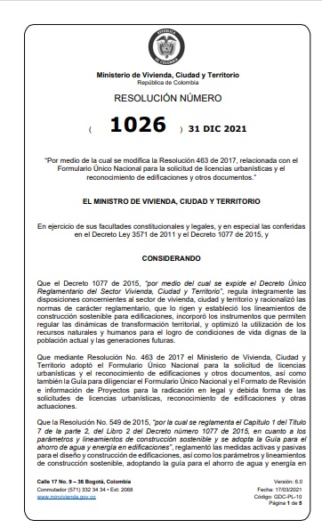 Resolucion 1026 de 2021